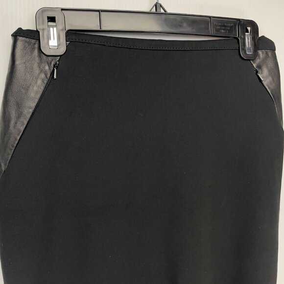 DANIER Office Stretch Pencil Back Slit Black MIDI Below Knees Pockets Skirt sz 4 - Picture 7 of 9